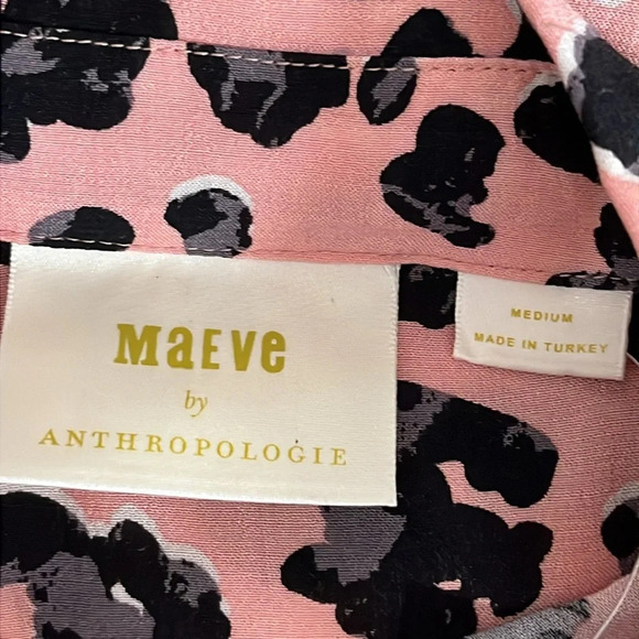Maeve by Anthropologie Rita Leopard Print Tie Front Tunic in Pink - NEW - Medium - Picture 6 of 10